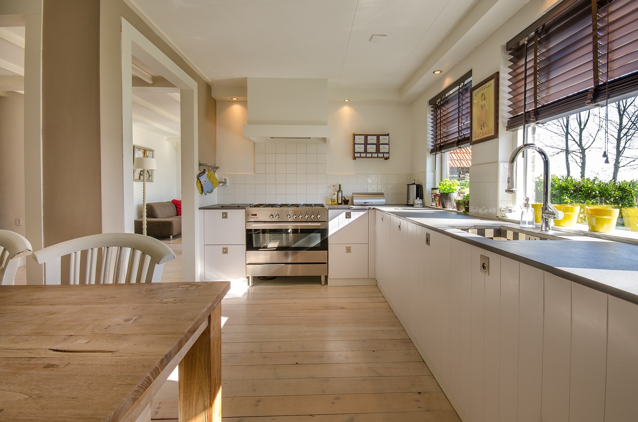 Trendy modular kitchen and utility.
